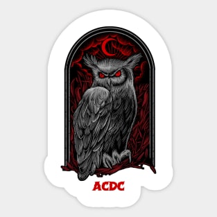 The Moon Owl Acdc Sticker